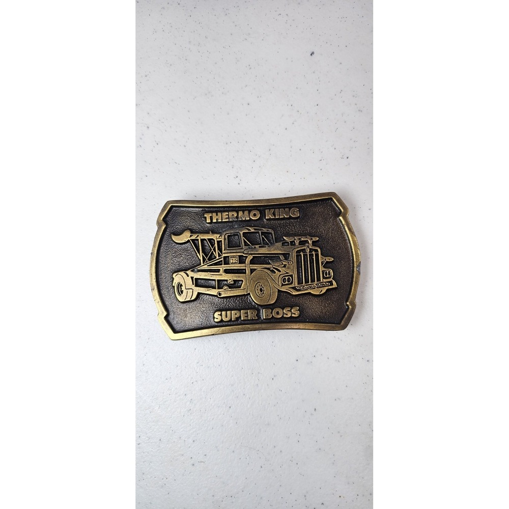 VTG Thermo King Super Boss Belt Buckle Indiana Metal Craft Kenworth IMC.NOX629